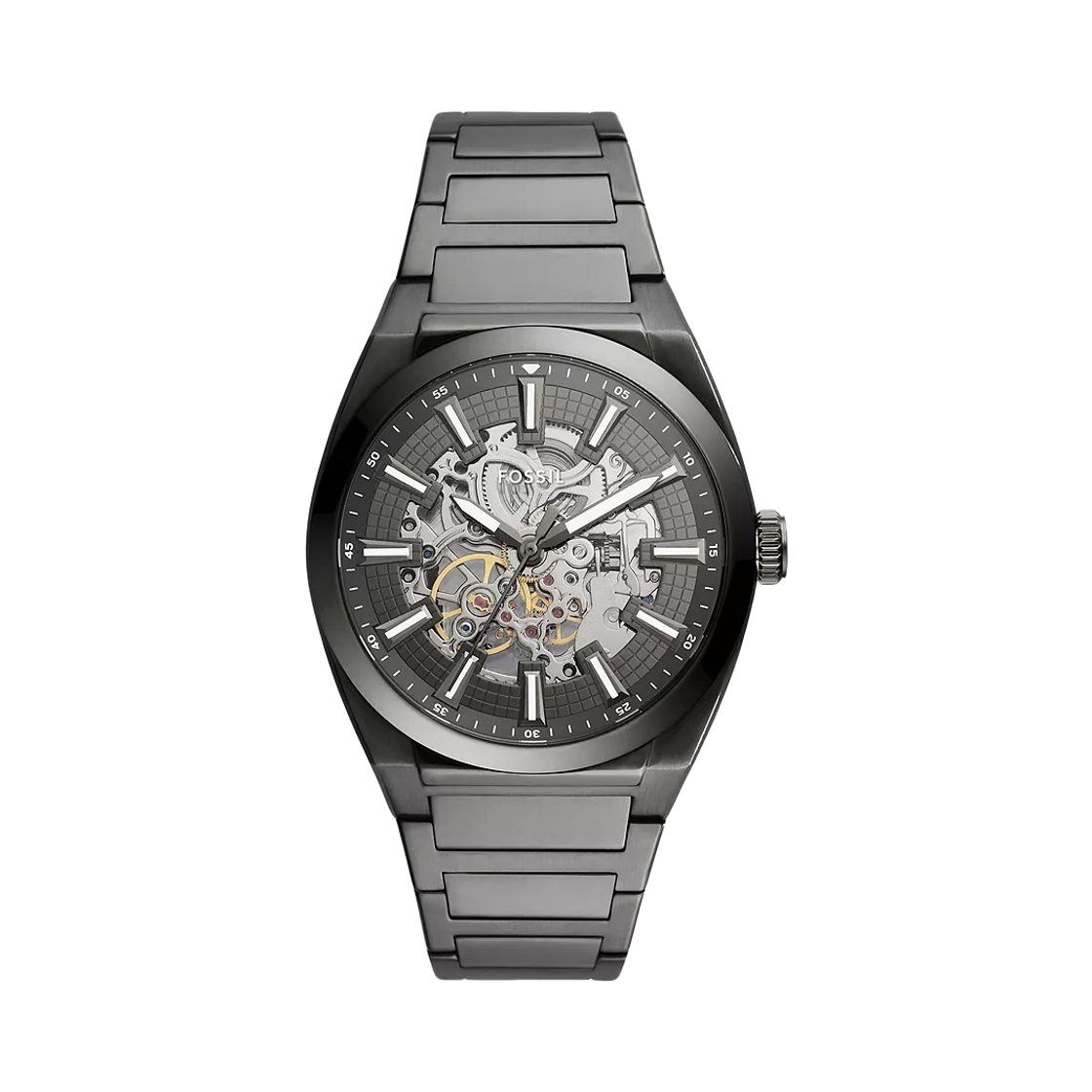 파슬 에버렛 오토매틱 쓰리핸드 42mm 스테인리스 스틸 그레이 스모크(Fossil Everett Automatic Three-Hand 42mm Stainless Steel Grey Smoke)