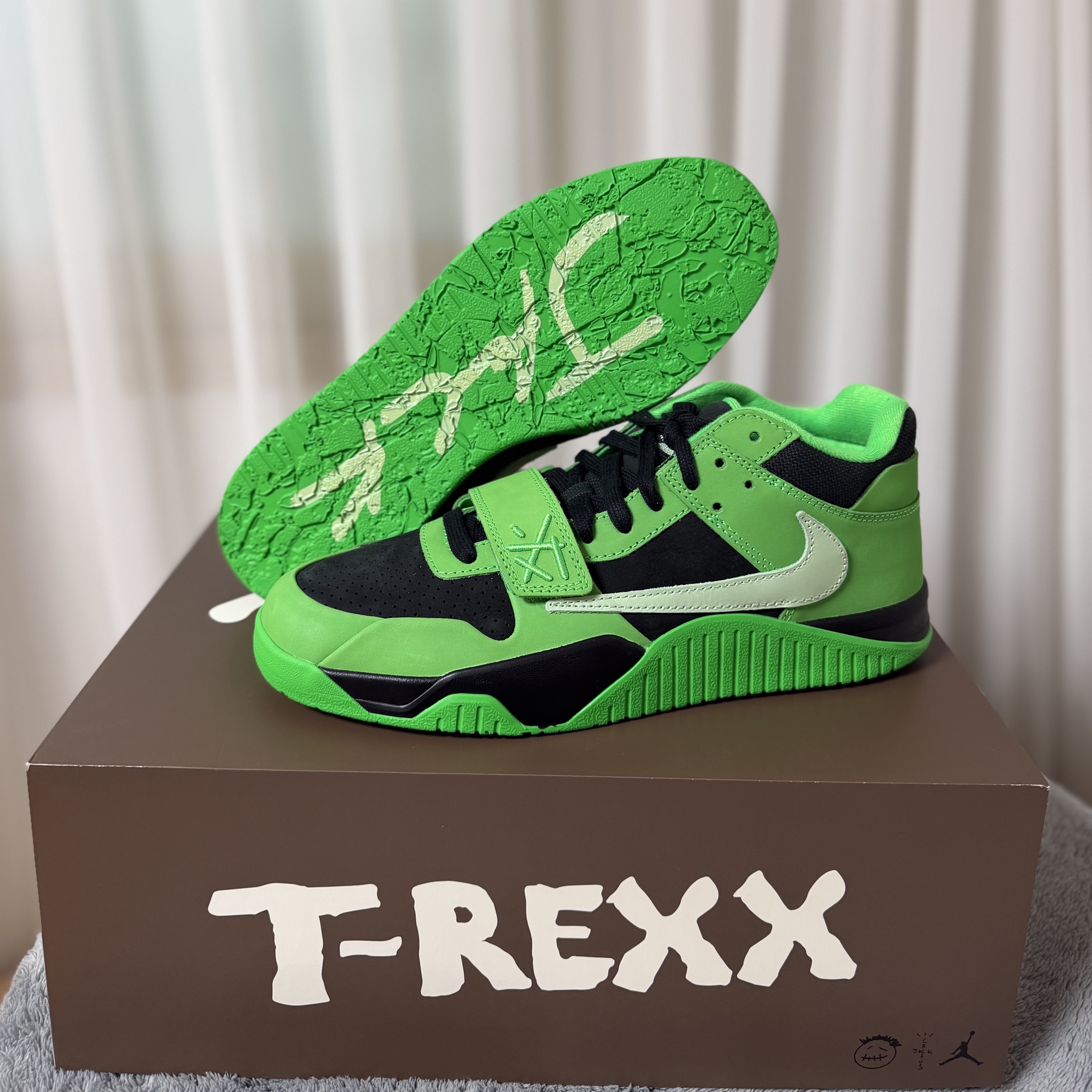 Jordan x Travis Scott Jumpman Jack TR Green Spark Vapor Green 착용 스타일