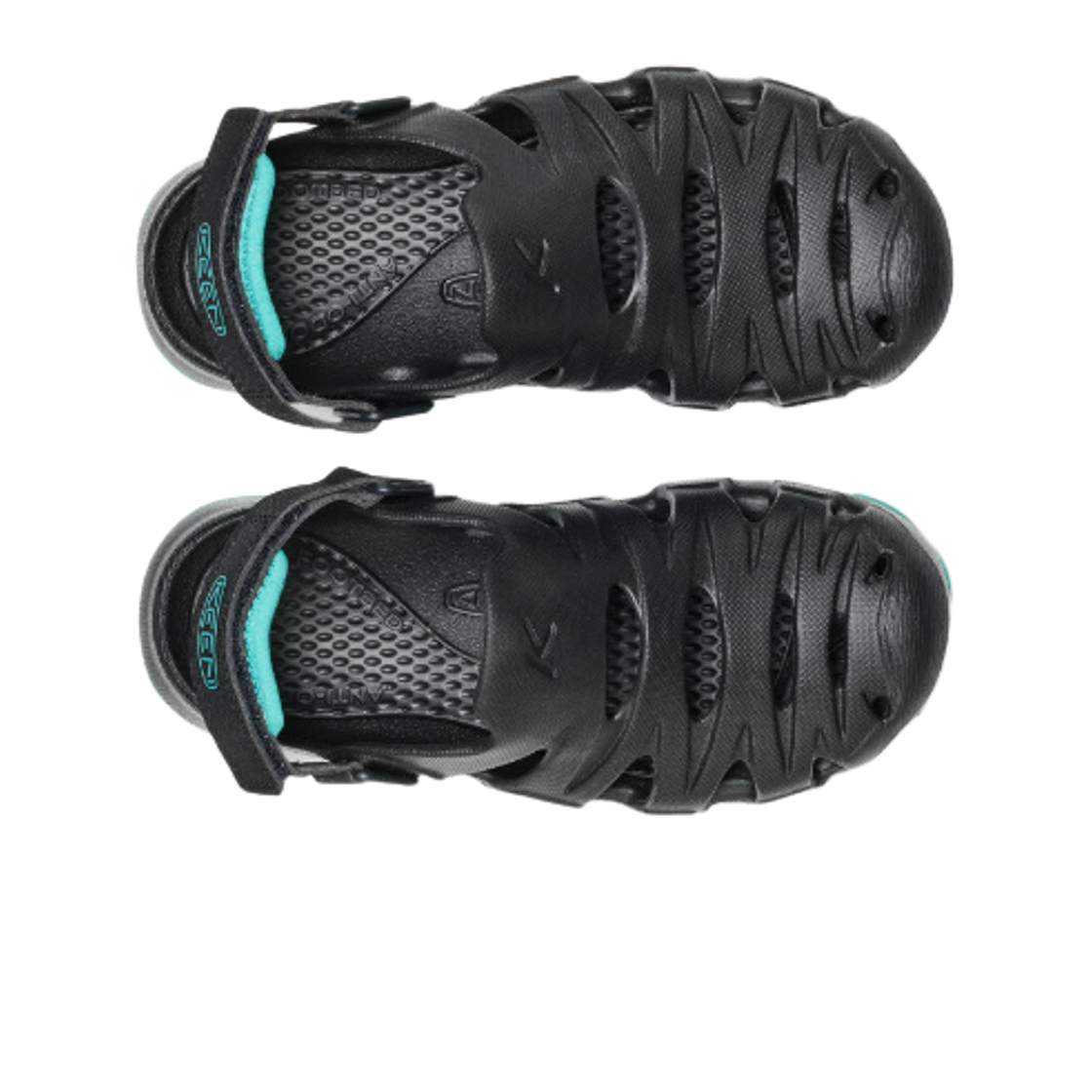 (키즈) 킨 하이퍼플로트 클로그 블랙 브라이트 아쿠아((Kids) Keen Hyperflt Clog Black Bright Aqua) - 2
