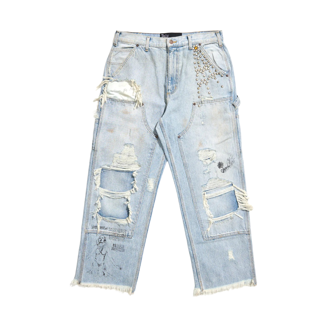 팔리 할리우드 버스티드 더블 니 진 인디고(Paly Hollywood Busted Double Knee Jeans Indigo)