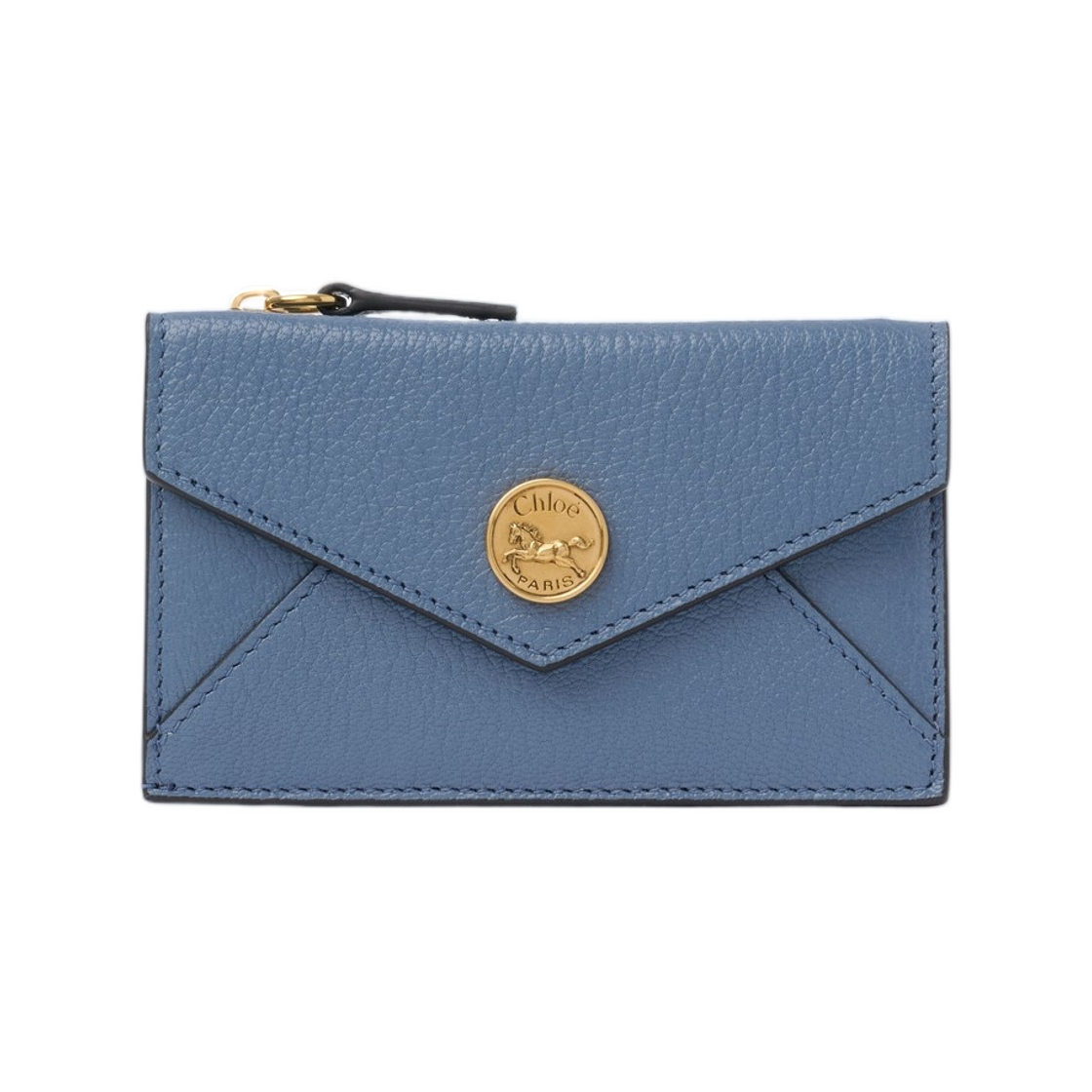 끌로에 스몰 엔벨로프 퍼스 카드 슬롯 그레인드 레더 애쉬스 블루(Chloe Small Envelope Purse with Card Slots in Grained Leather Ashes Blue) - 1