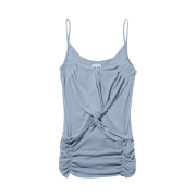 (W) Mischief Twist Draped Sleeveless Greyish Blue
