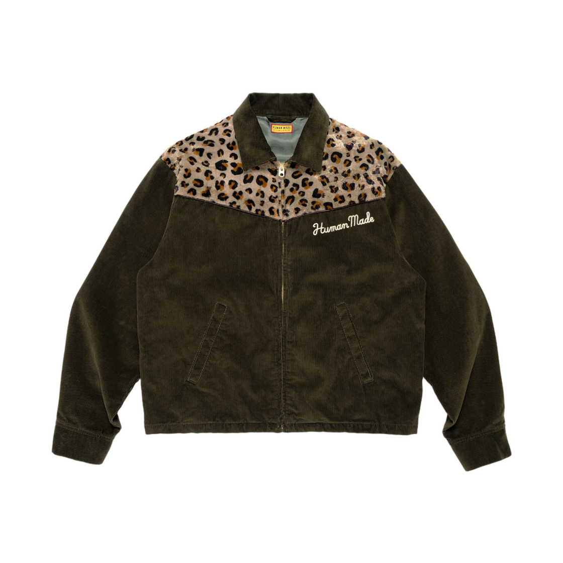 HM32JK040 Human Made Leopard Jacket Olive Drab
