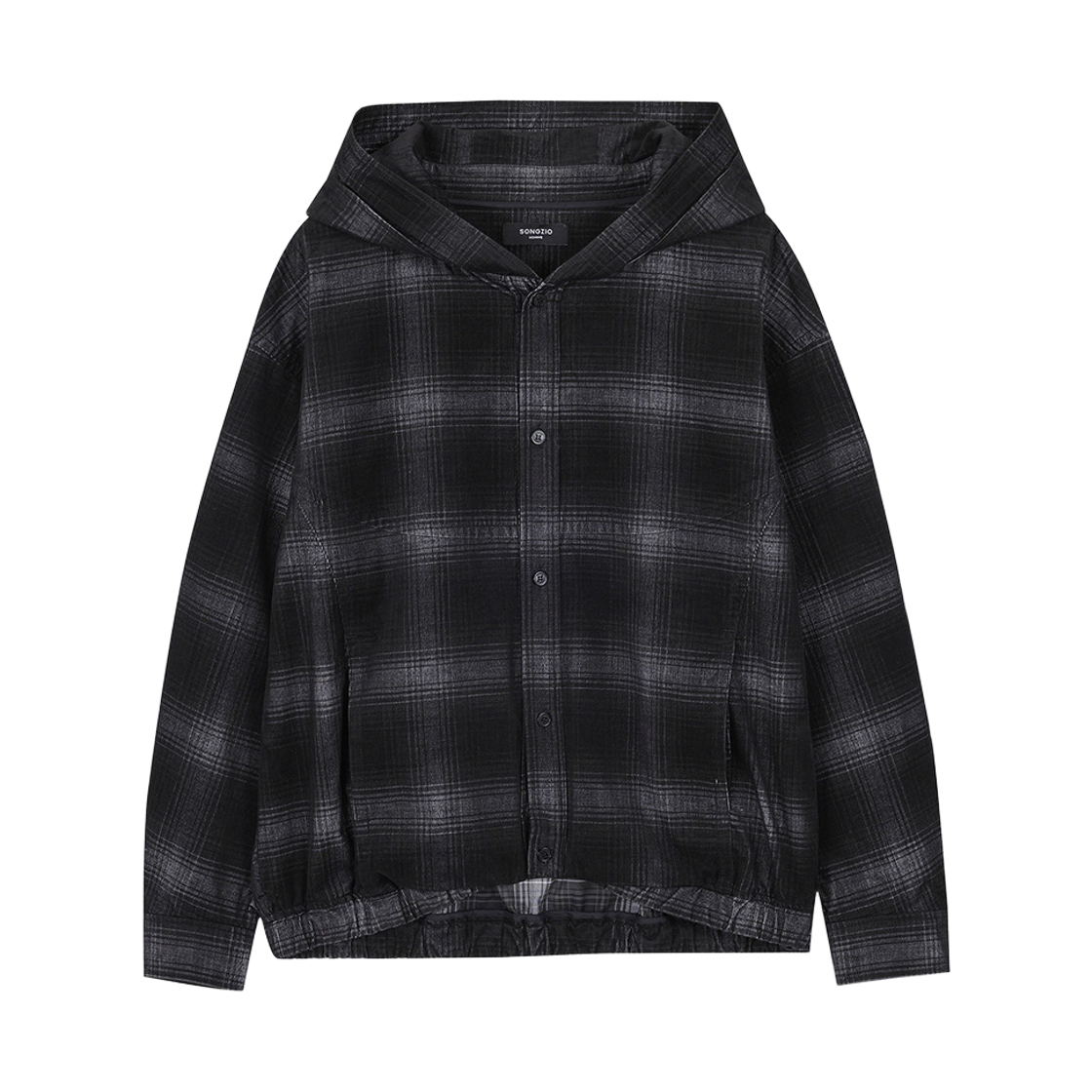 송지오 옴므 벨벳 체크 후드 점퍼 브라운(SONGZIO HOMME Velvet Check Hood Jumper Brown)