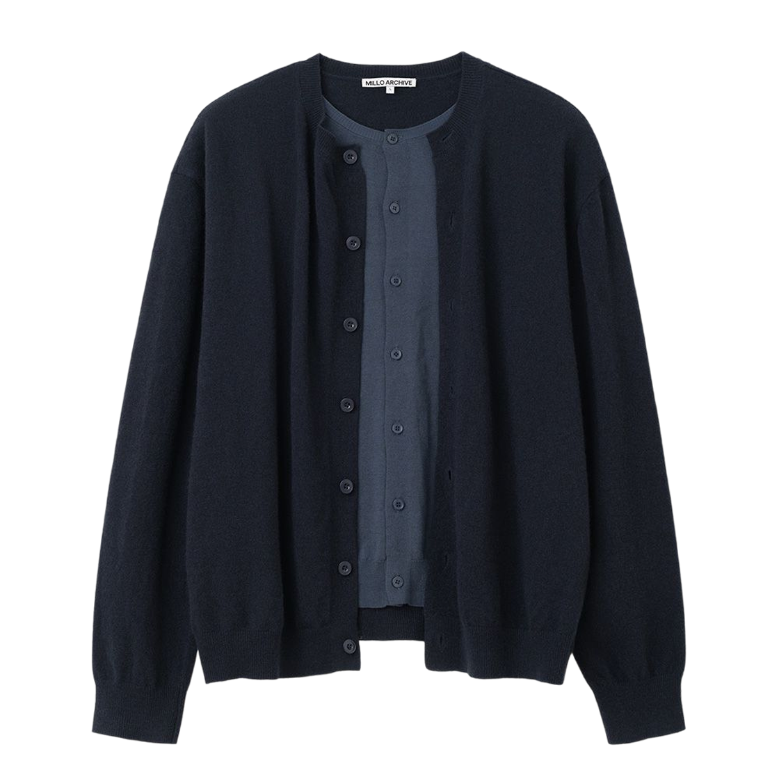 밀로 아카이브 델 레이어드 가디건 네이비(milloarchive Del Layerd Cardigan Navy)