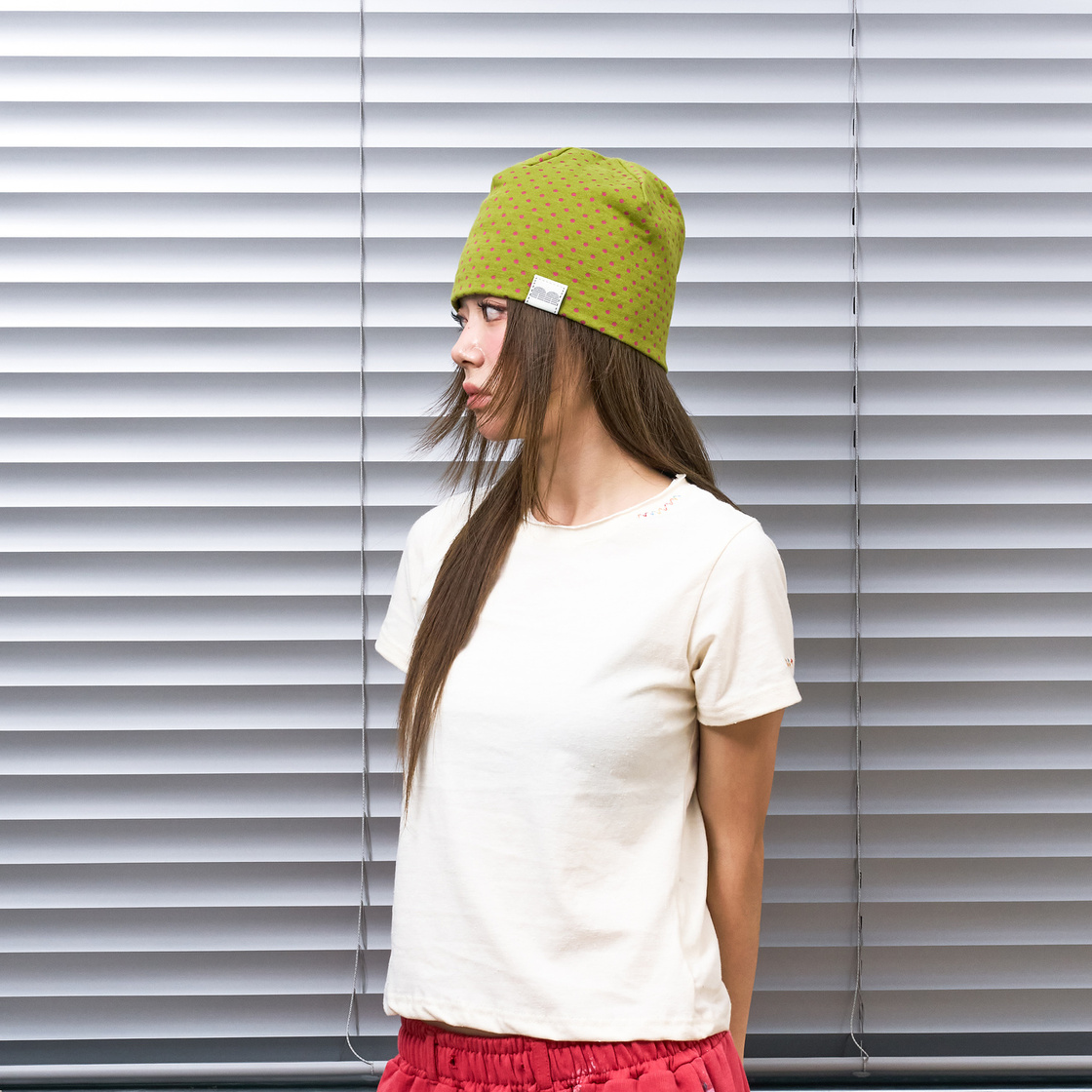 낫뉴 nn 라벨 허니 도트 비니 그린(Not New nn Label Honey Dot Beanie Green) - 3