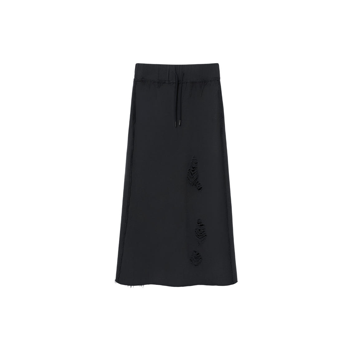 제뉴즈 스크래치 데미지 롱 스커트 - 차콜(Znuz Scratch Damage Long Skirt - Charcoal)