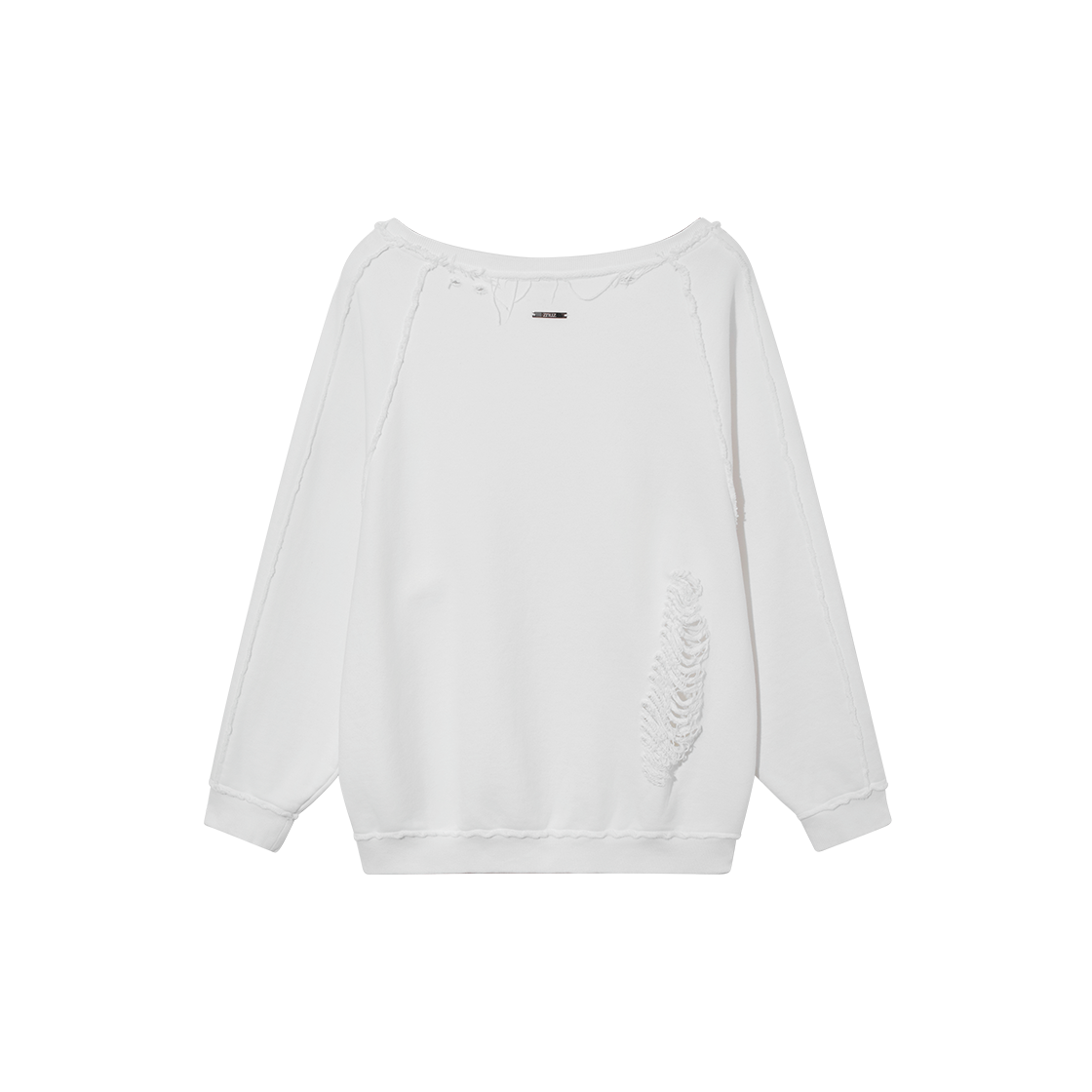 제뉴즈 스크래치 데미지 스웨트셔츠 - 아이보리(Znuz Scratch Damage Sweatshirt - Ivory) - 2