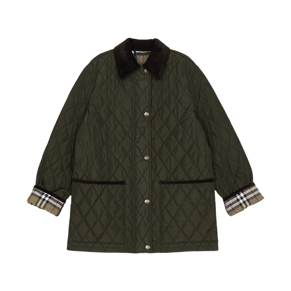 8113591 SHALE BRUSH 25F [15% 쿠폰] (W) Burberry Broadway Quilted Barn Jacket Khaki