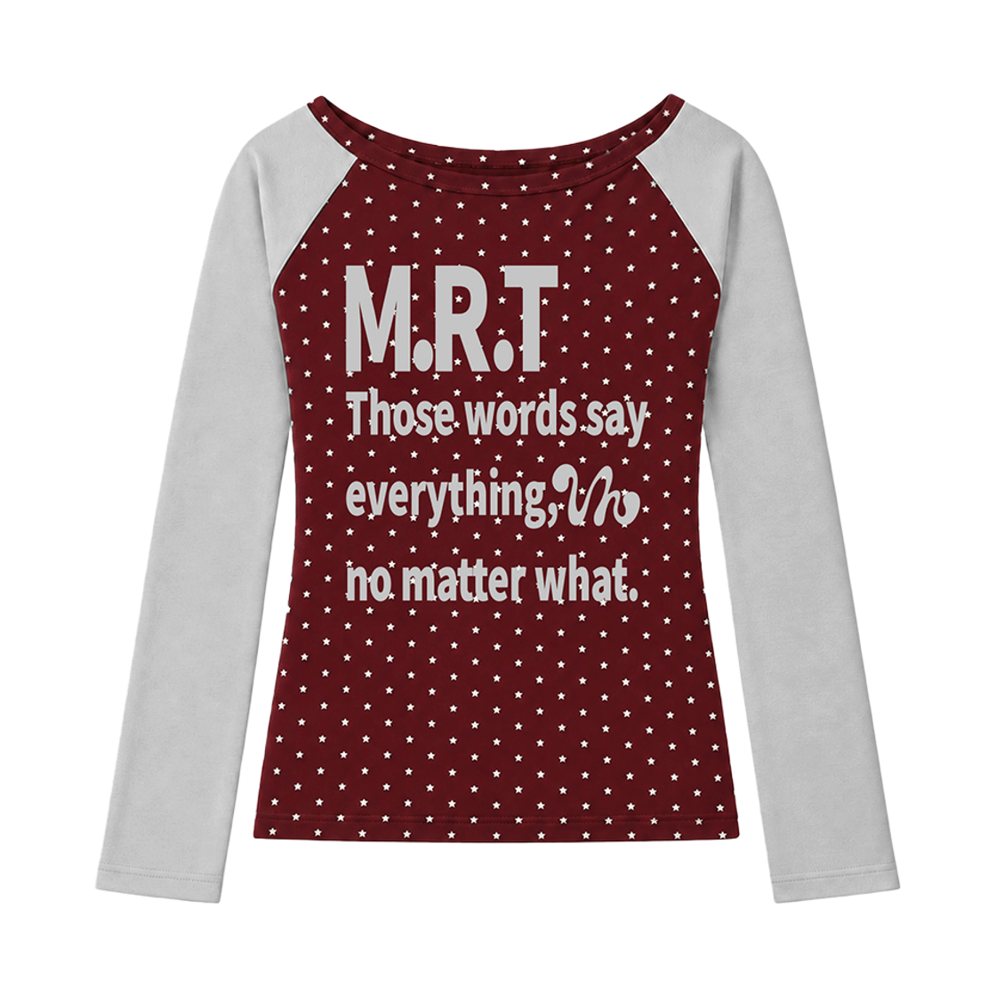26FV007 VENHIT MRT Star Raglan Long-Sleeve Burgundy Gray