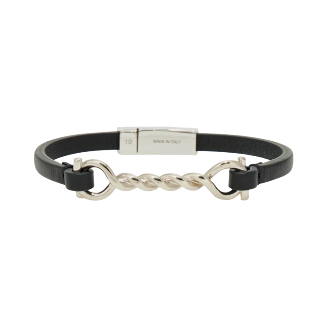 770423-796094 Ferragamo Gancini Leather Bracelet Black