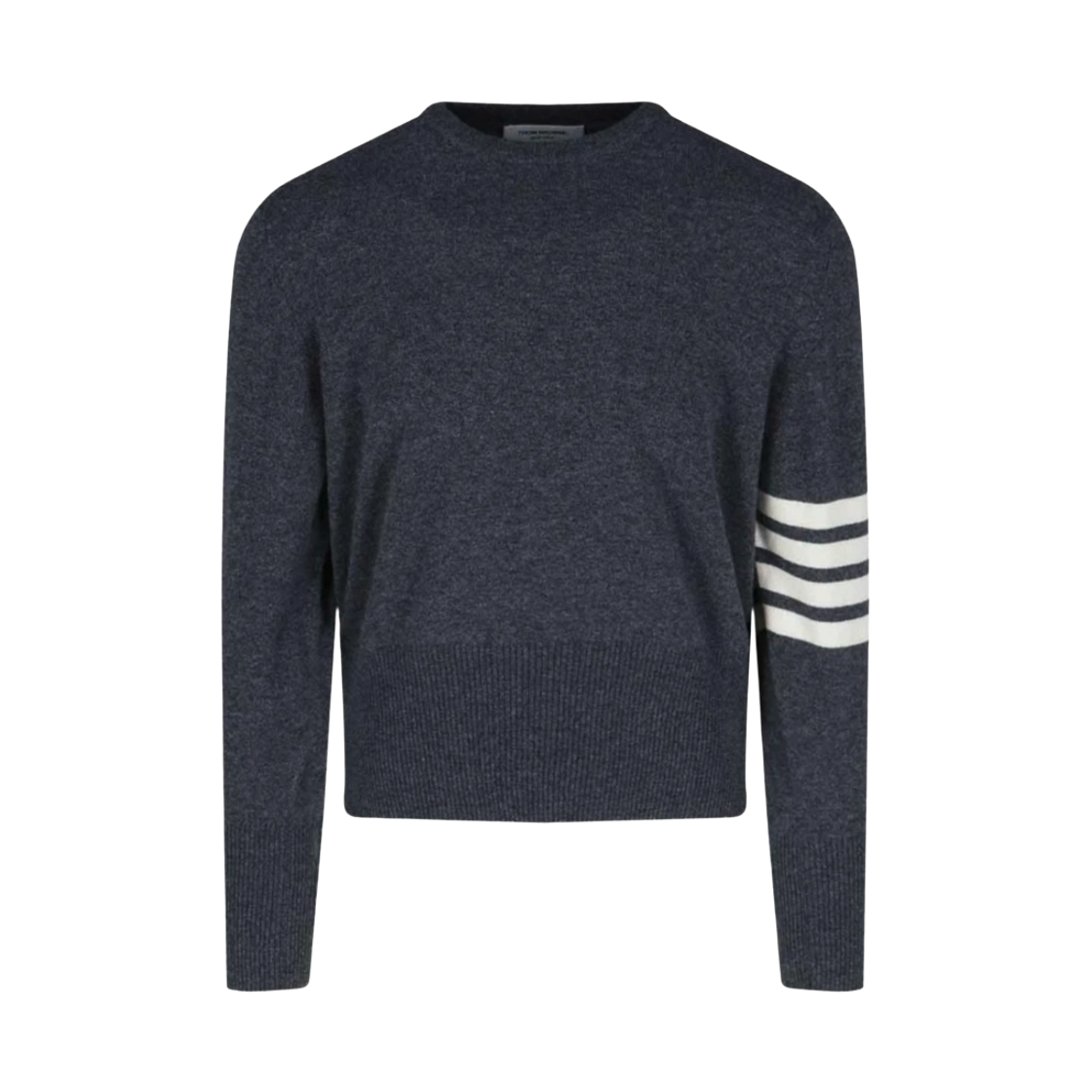 MKAS01A 00011 038 25F [15% 쿠폰] Thom Browne 4-Bar Cashmere Crewneck Knit Medium Grey