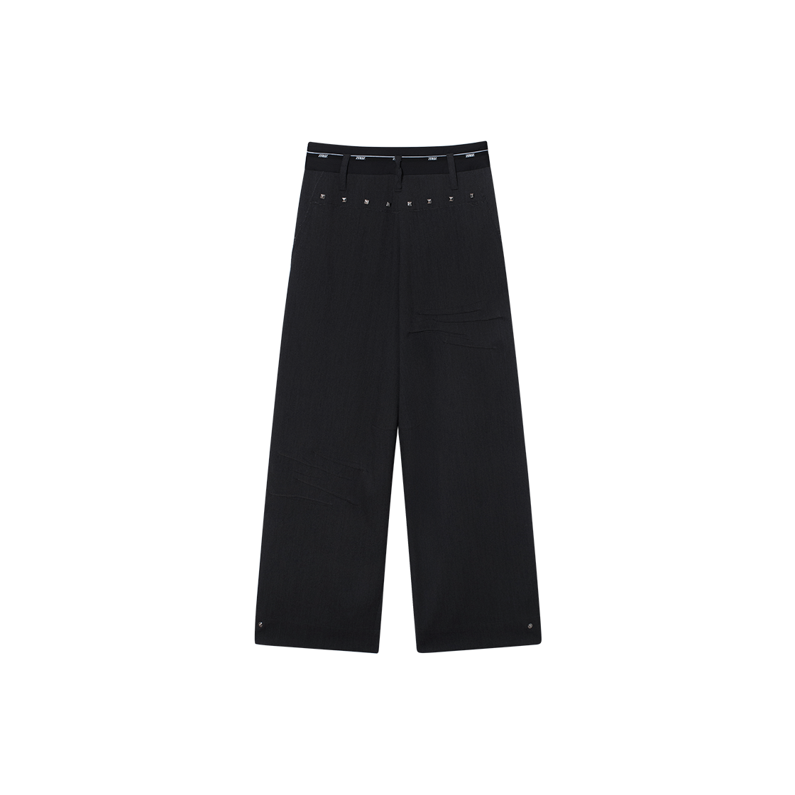 제뉴즈 스위프츠 스터드 로우컷 와이드 슬랙스 - 차콜(Znuz Swiftz Stud Low-Cut Wide Slacks - Charcoal) - 2