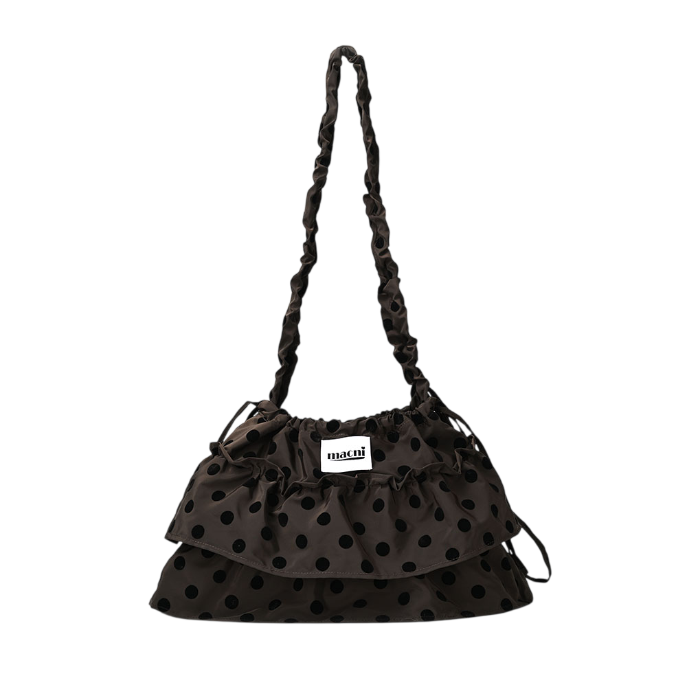 C265UBSD12DB0FR MACNI Cancan Frill Shoulder Cross Bag Dot Brown