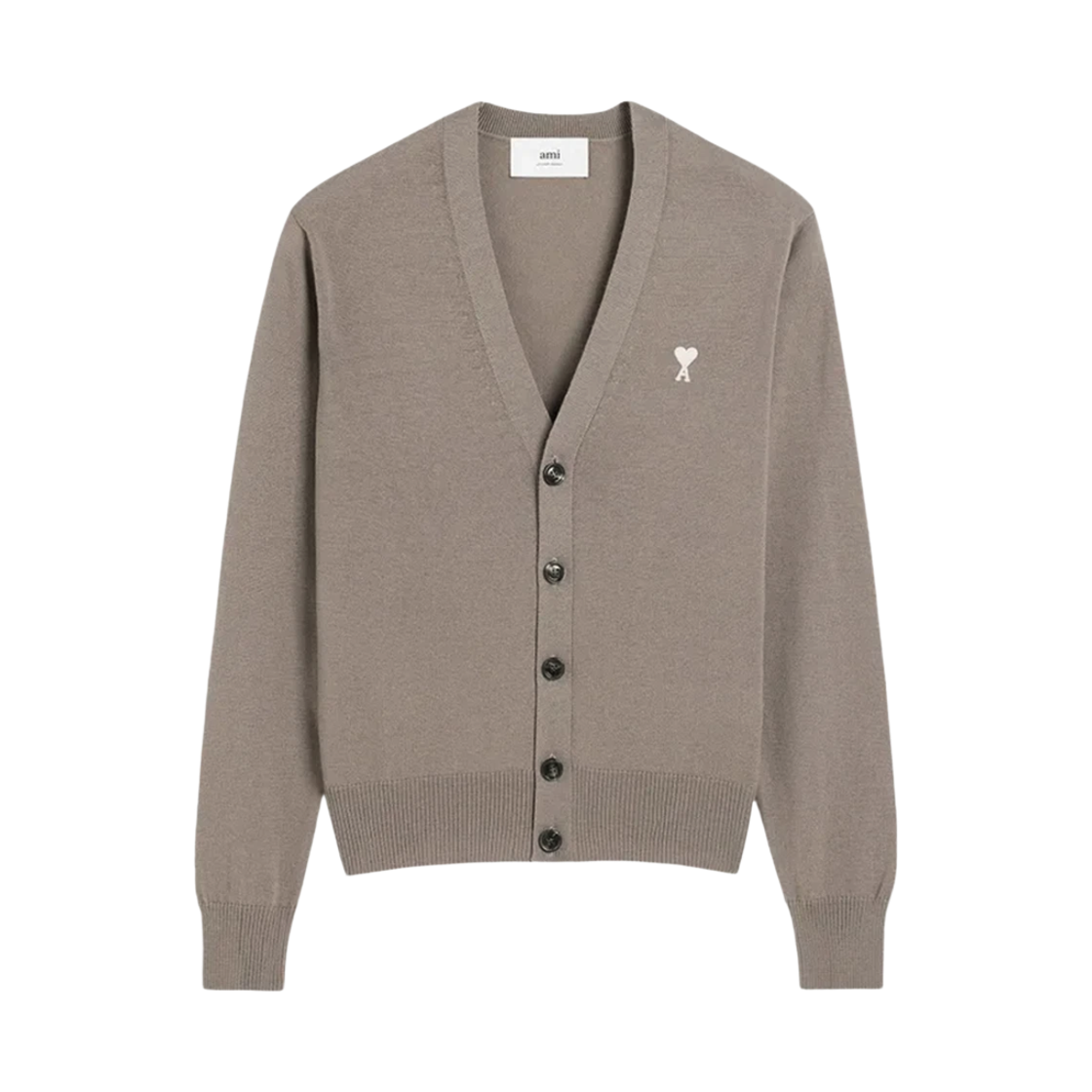 HKC163 KN0063 0952 M 25 [15% 쿠폰] AMI de Coeur Cotton Wool Embroidered Cardigan Ash Off White