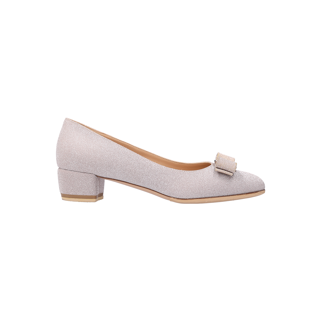 페라가모 바라 펌프스 글리터 패브릭 실버 그레이(Salvatore Ferragamo Glitter Fabric Pumps Silver Gray)