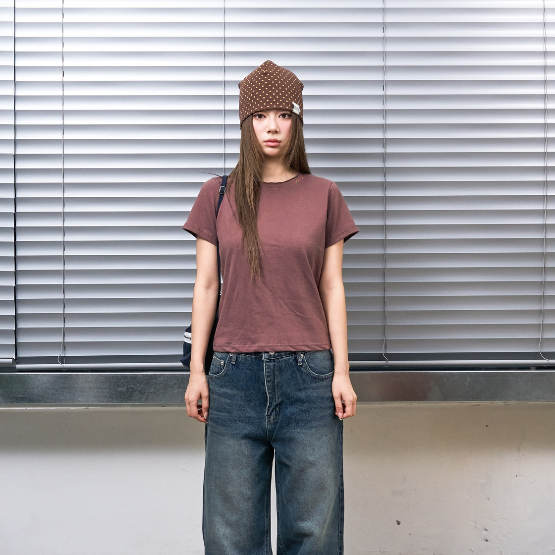 낫뉴 레인보우 스티치 티셔츠 브라운(Not New Rainbow Stitch T-Shirt Brown) - 2