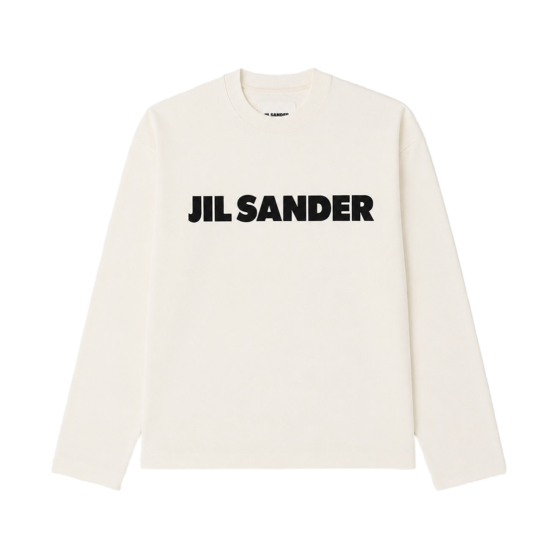 J22GC0136 J45148 102 [15% 쿠폰] Jil Sander Stiff Lightweight Cotton Jersey Long Sleeve T-Shirt Natural