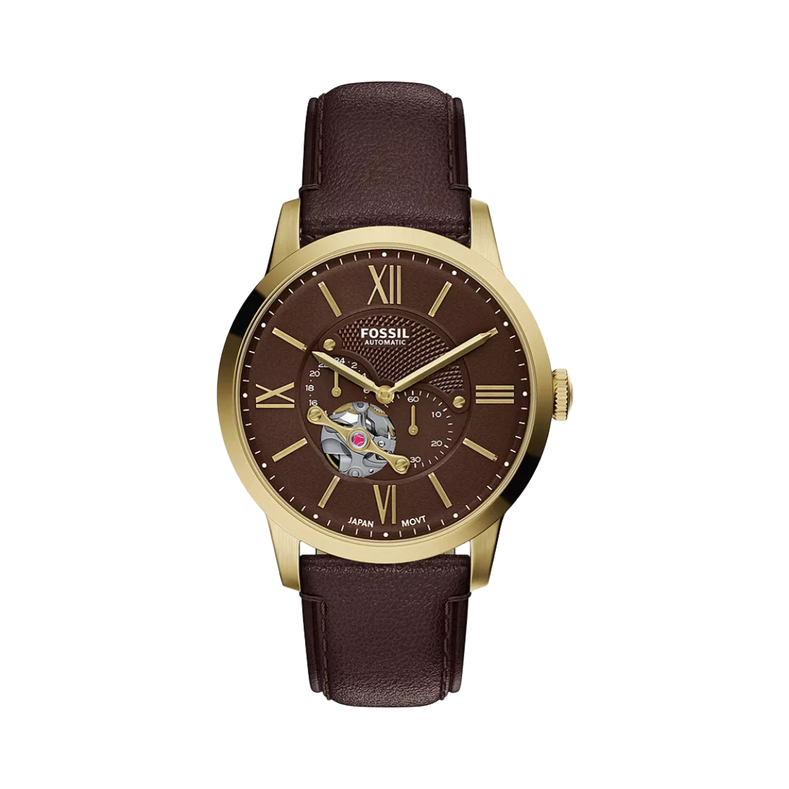 파슬 타운스맨 오토매틱 쓰리핸드 44mm 레더 브라운(Fossil Townsman Automatic Three-Hand 44mm Leather Brown)