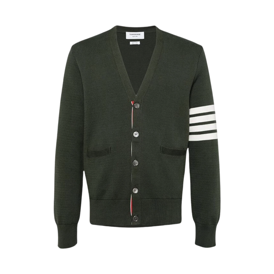 MKC171A 00219 320 25S [15% 쿠폰] Thom Browne Milano Stitch 4-Bar Cardigan Dark Green