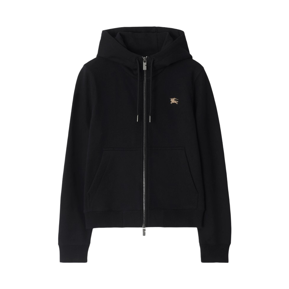 8111669 BLACK 25F [15% 쿠폰] (W) Burberry Knight Stamp Cotton Zip Hoodie Black