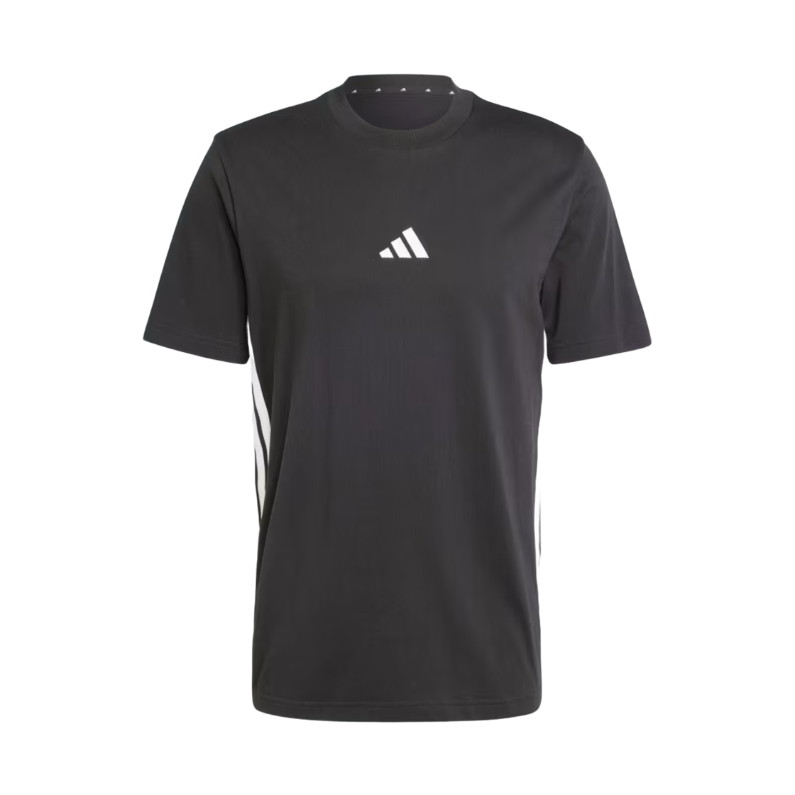 JD1906 Adidas Essentials 3-Stripes Single Jersey T-Shirt Black White - US Sizing