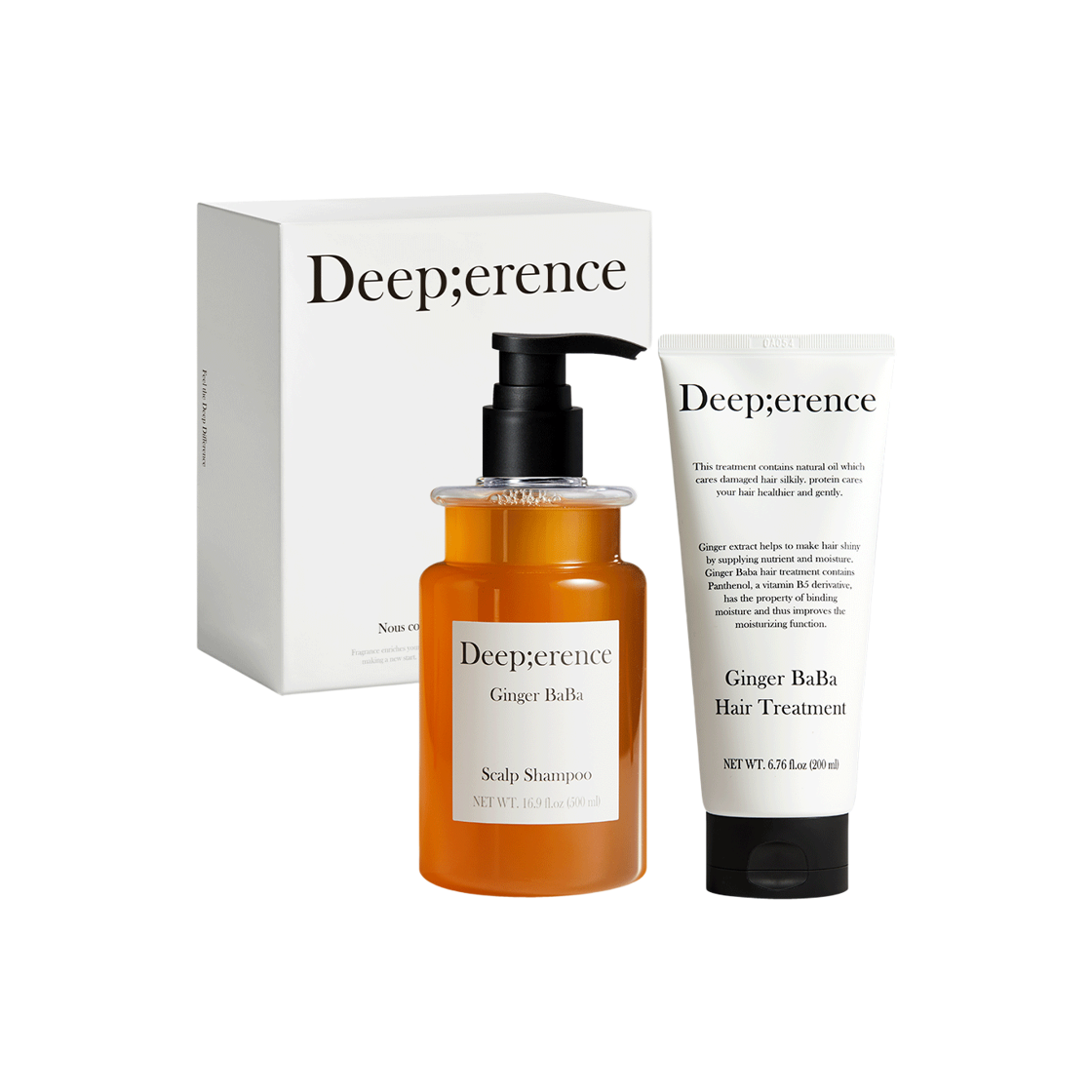 딥퍼랑스 진저바바 스칼프 헤어케어 듀오세트 (샴푸+트리트먼트)(Deeperence Ginger Baba Scalp Haircare Duo Set (Shampoo+Treatment))