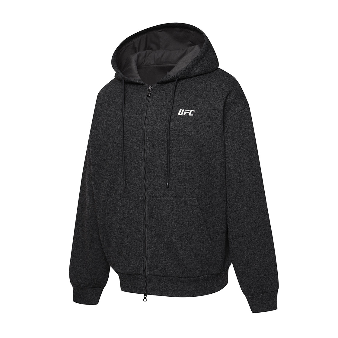유에프씨 스포츠 엠블럼 오버핏 후드 집업 차콜(UFC SPORT Emblem Oversized Fit Hoodie Zip-Up Charcoal) - 2