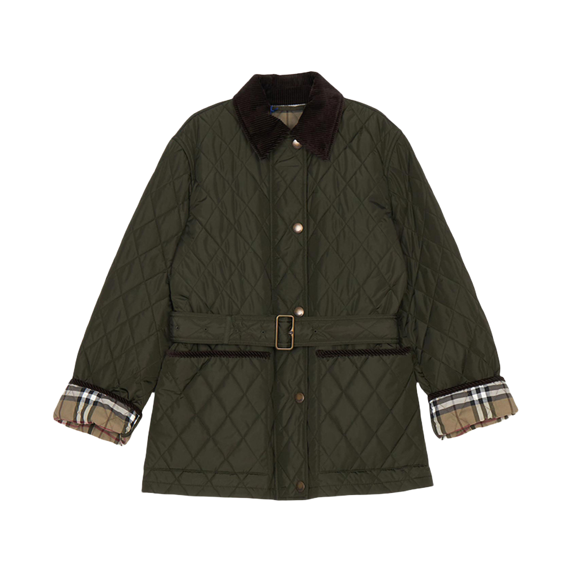 8110377 SHALE 25F [15% 쿠폰] (W) Burberry Chiltern Quilted Jacket Khaki
