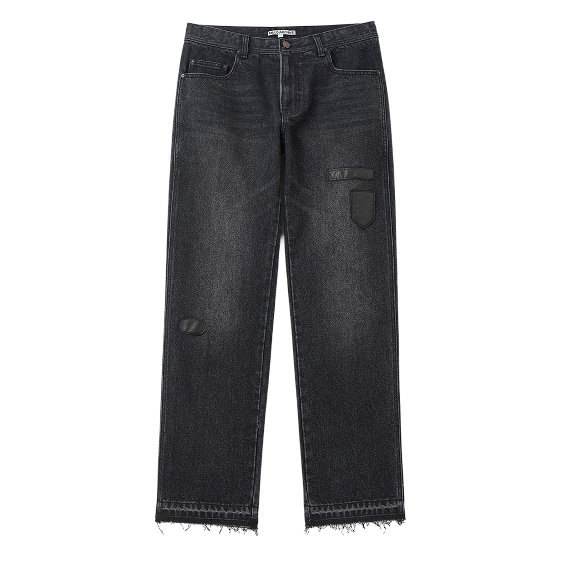 밀로 아카이브 유니온 패치 스트레이트 데님 팬츠 데님 블랙(milloarchive Union Patch Straight Denim Pants Denim Black)