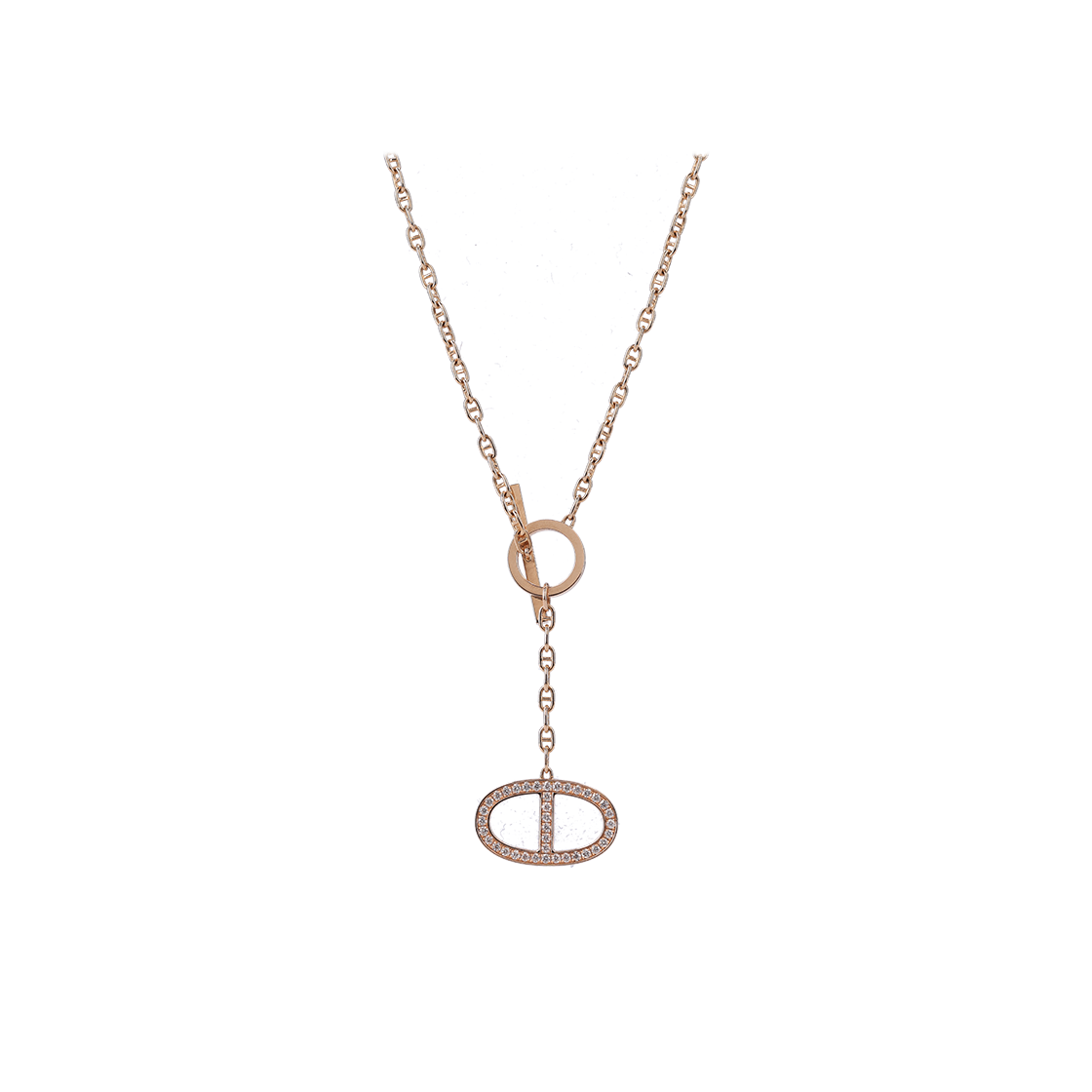 ITFMB4KNFDJL Hermes Large Chandal Contour Pendant 18K Rose Gold & Diamond