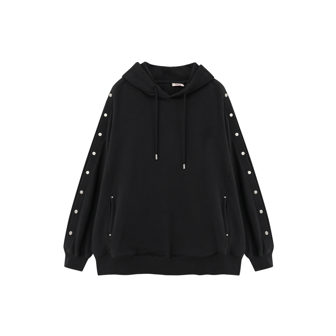 Z26S-WHD03-BK Znuz Stud Side Button Hoodie - Black