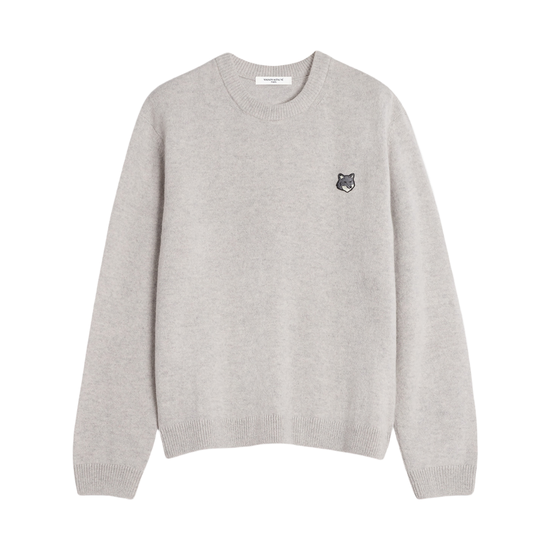 PM00803KT1006 H120 25F [15% 쿠폰] Maison Kitsune Fox Head Lambswool Comfort Jumper Light Grey Melange