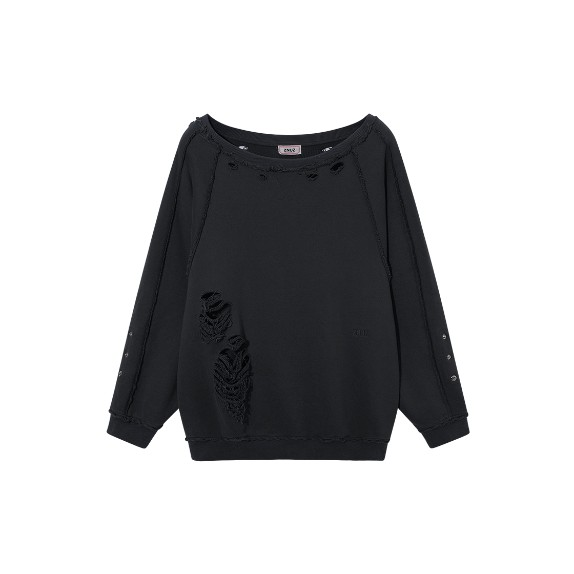 Z26F-WTS06-CH Znuz Scratch Damage Sweatshirt - Charcoal