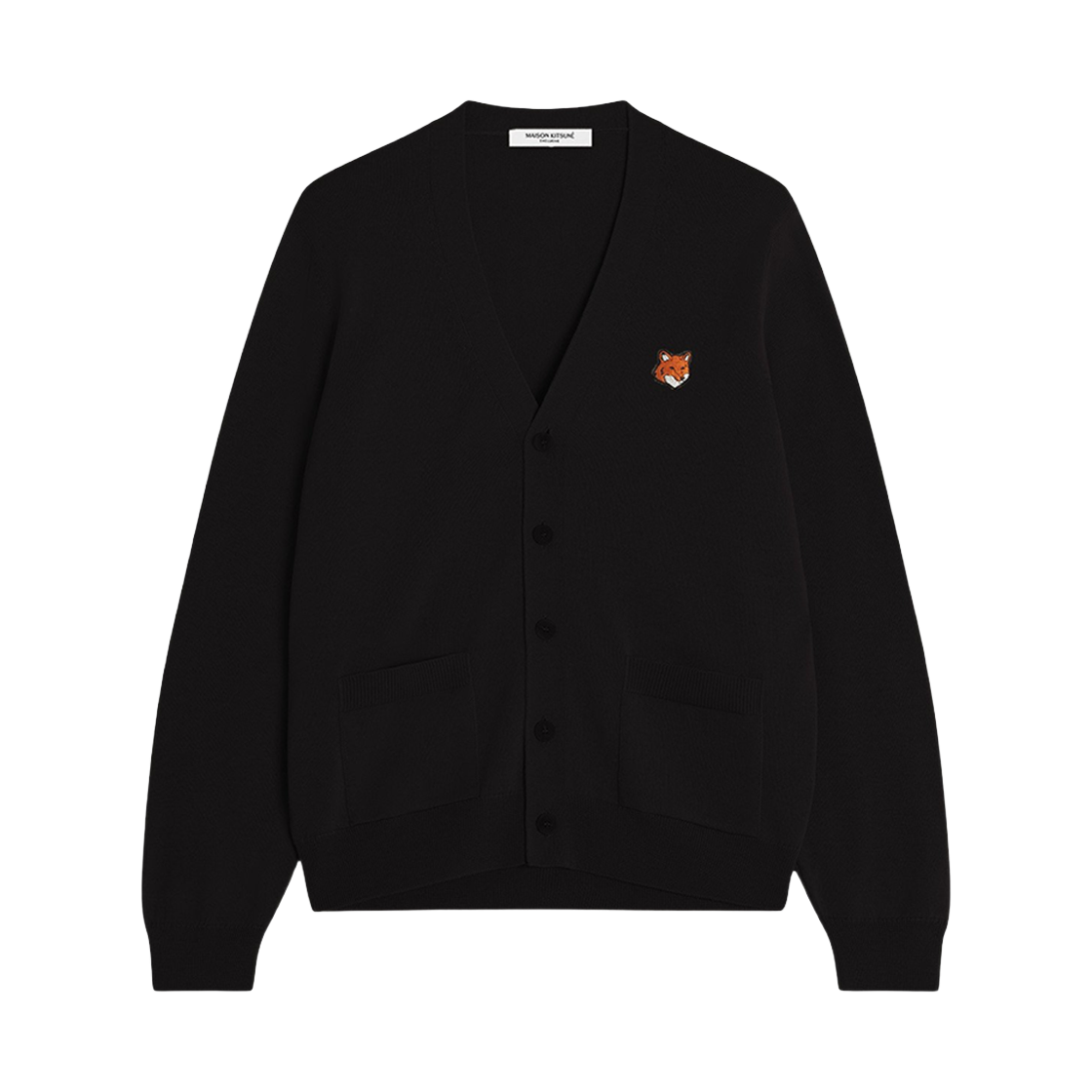 PM00501KT1181 P199 26S [15% 쿠폰] Maison Kitsune Fox Head Merino Regular Cardigan Black