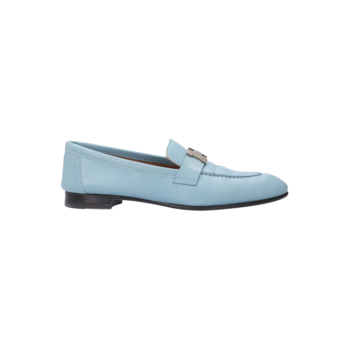 ITBIFFQ438EN Hermes Paris Loafers Goat Skin & Palladium Hardware Sky Blue