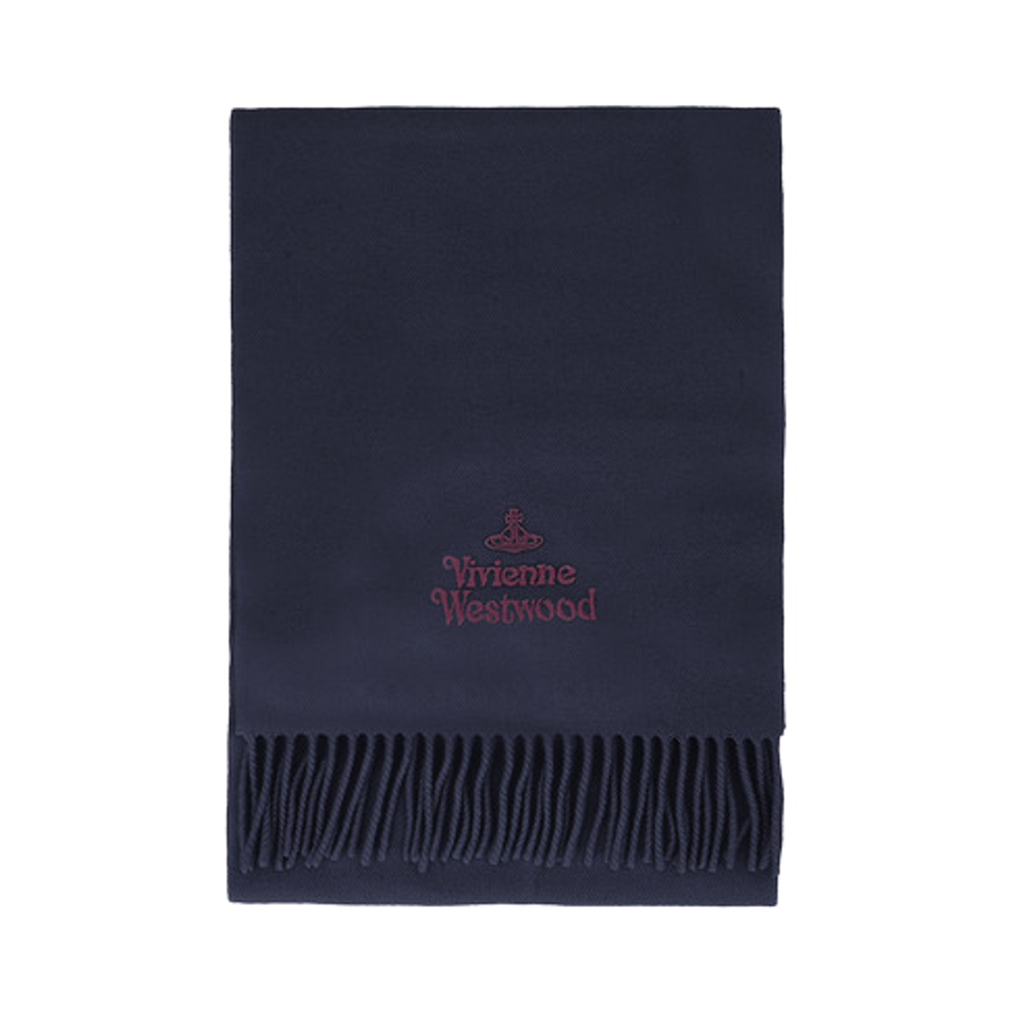 81030007-W00Q7-K411 Vivienne Westwood Embroidered Logo Muffler Navy