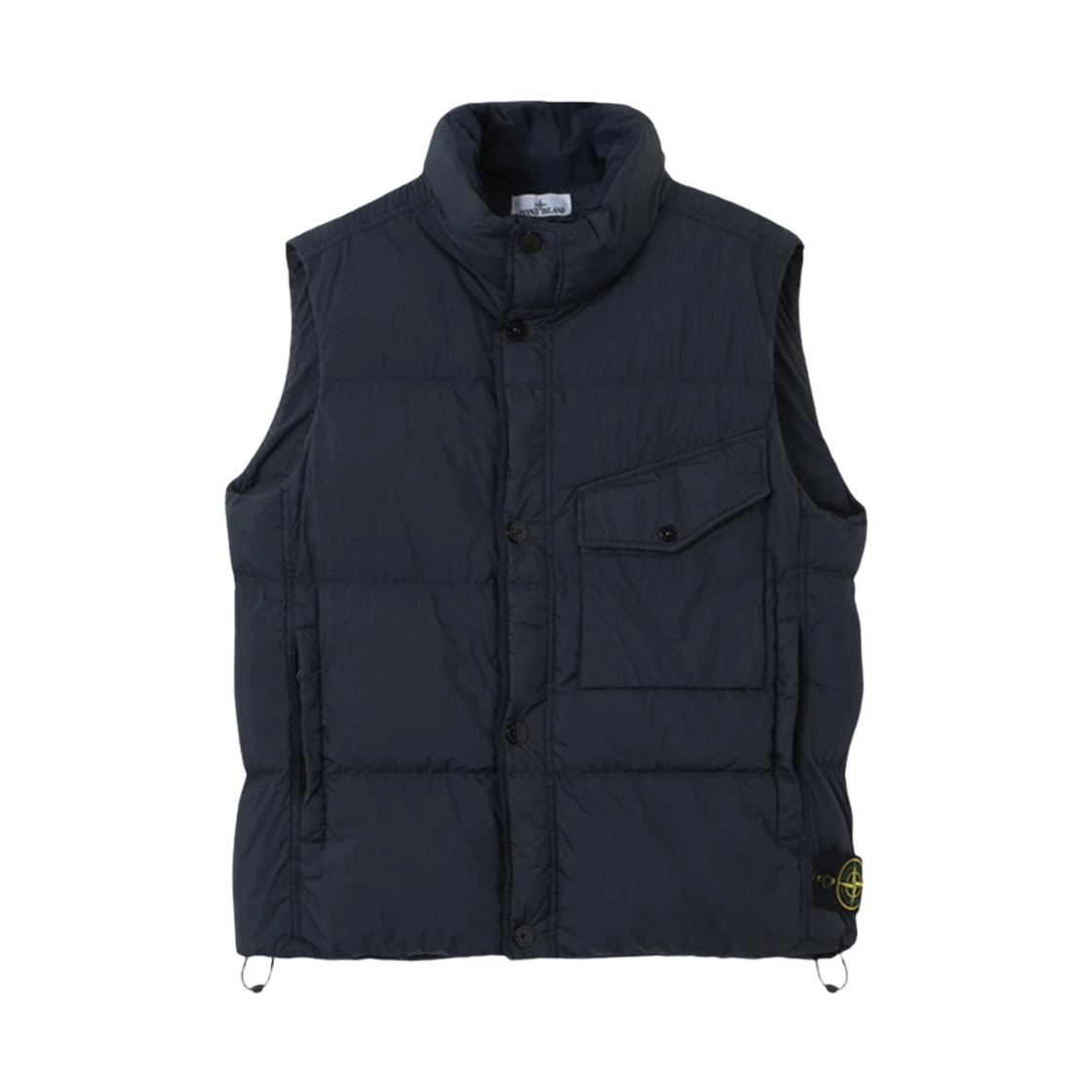 K2S15G100003 S0A23 V002 [15% 쿠폰] Stone Island G100003 Crinkle Reps NY Recycled Nylon Down Vest with Wind Resistance and Zip Pockets Navy Blue - 25FW