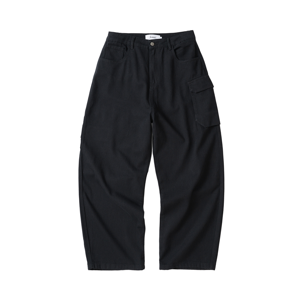 니티드 플랩 포켓 코튼 카고 팬츠 블랙(Knitted Flap Pocket Cotton Cargo Pants Black)