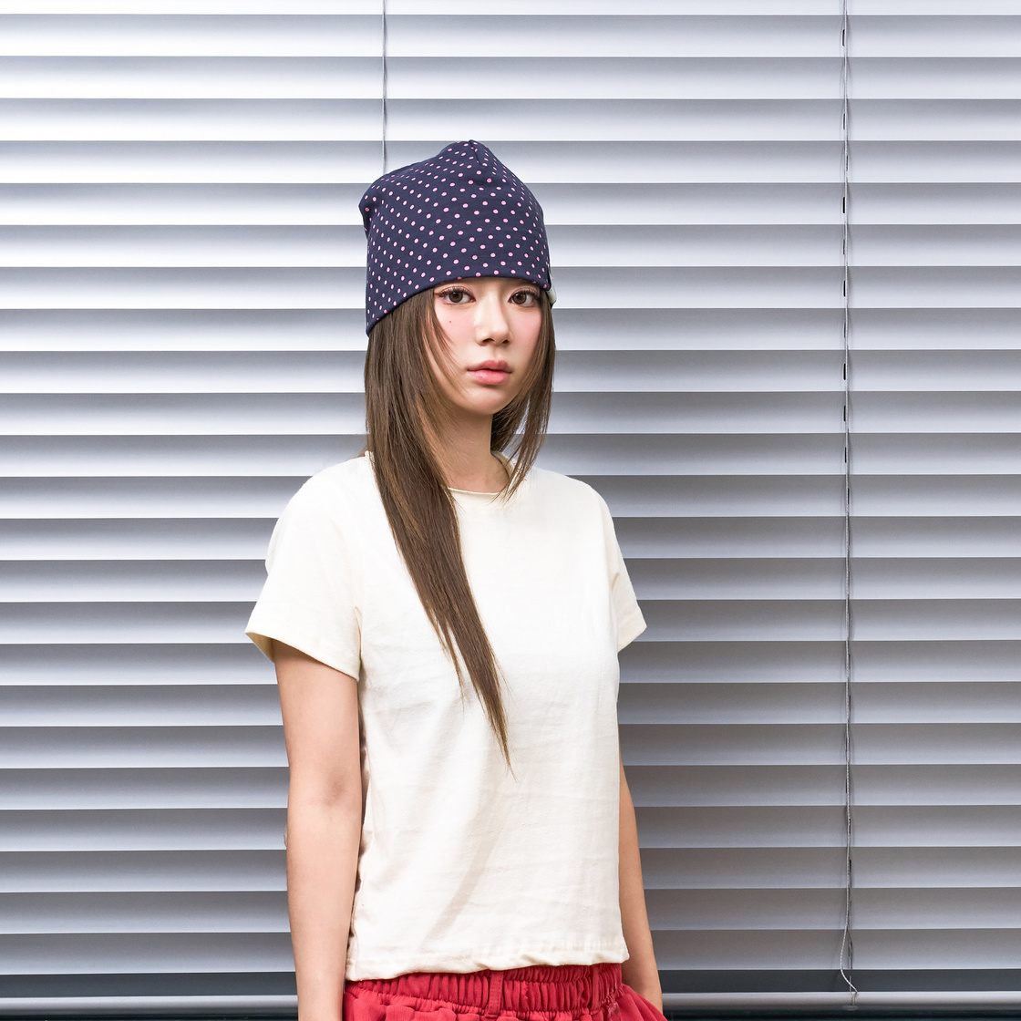 낫뉴 nn 라벨 허니 도트 비니 네이비(Not New nn Label Honey Dot Beanie Navy) - 3