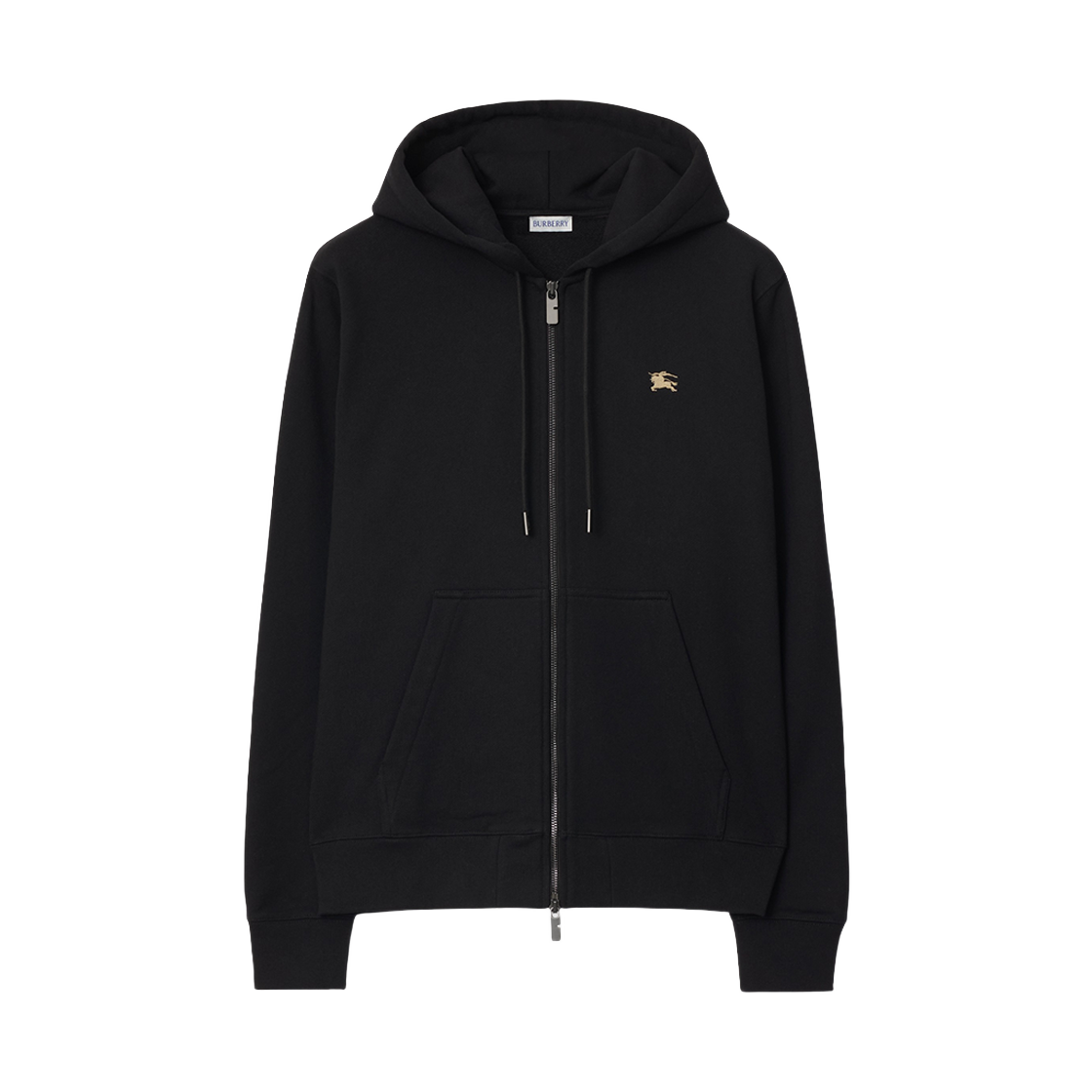 8112808 BLACK 25F [15% 쿠폰] Burberry Knight Stamp Cotton Hoodie Black