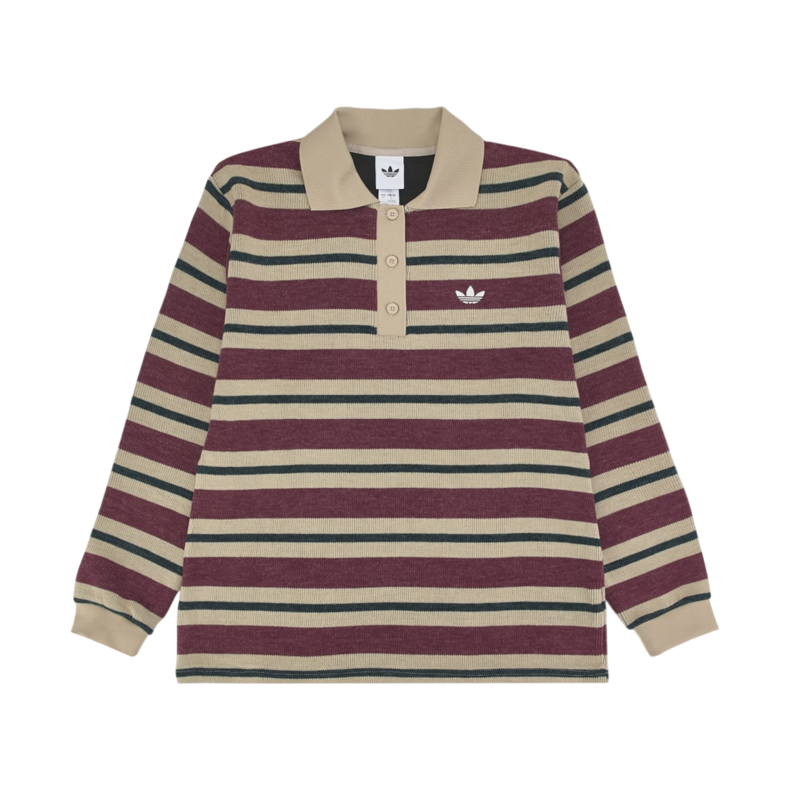 LG4083 (W) Adidas Originals Stripes Knit Polo Top Shadow Red - KR Sizing