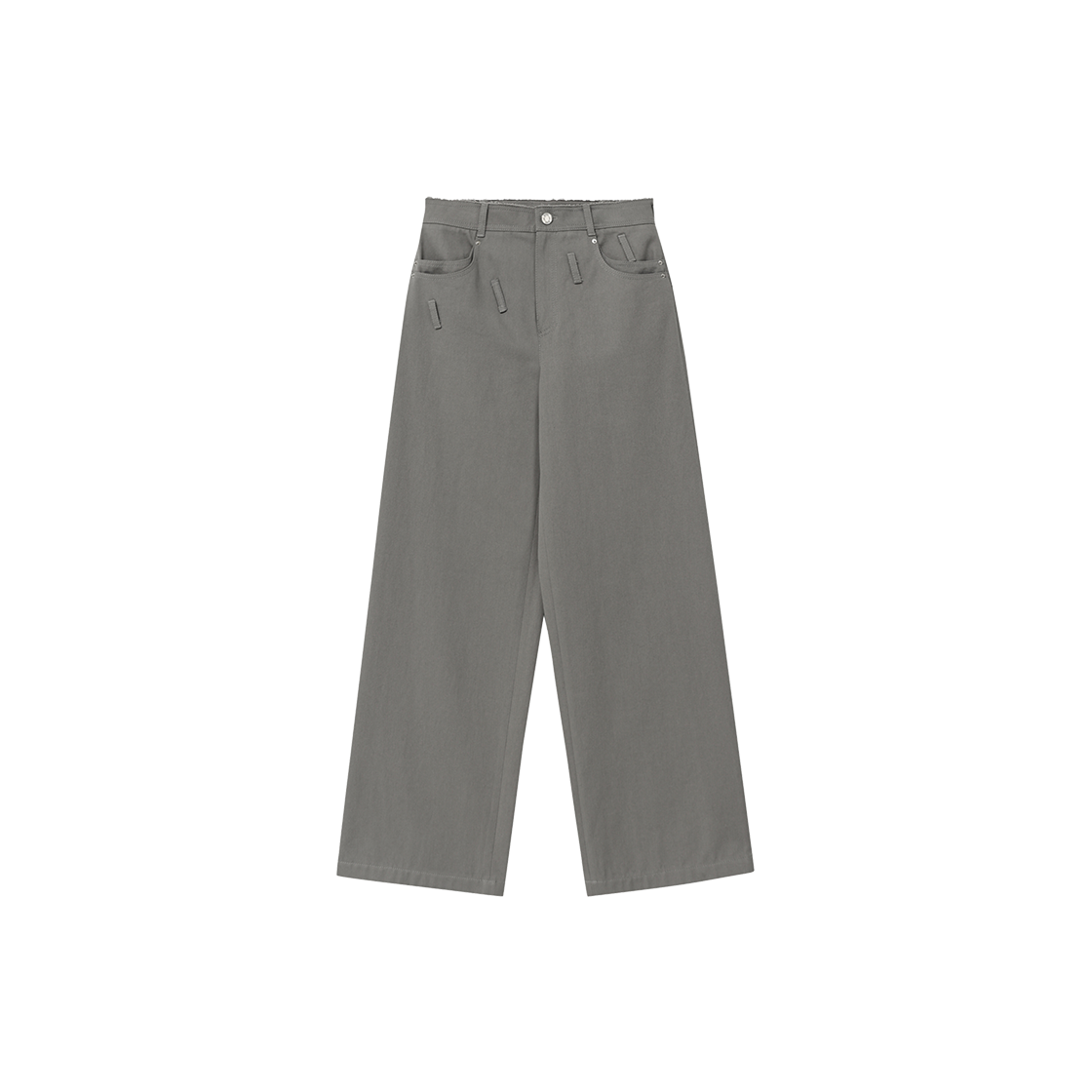 Z26R-WPT13-LG Znuz Z Back Logo Buckle Straight Pants - L/Grey