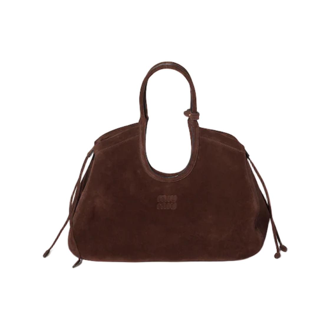 5BG342-2CSS-F0003 (W) Miu Miu Ivy Suede Tote Bag Dark Brown