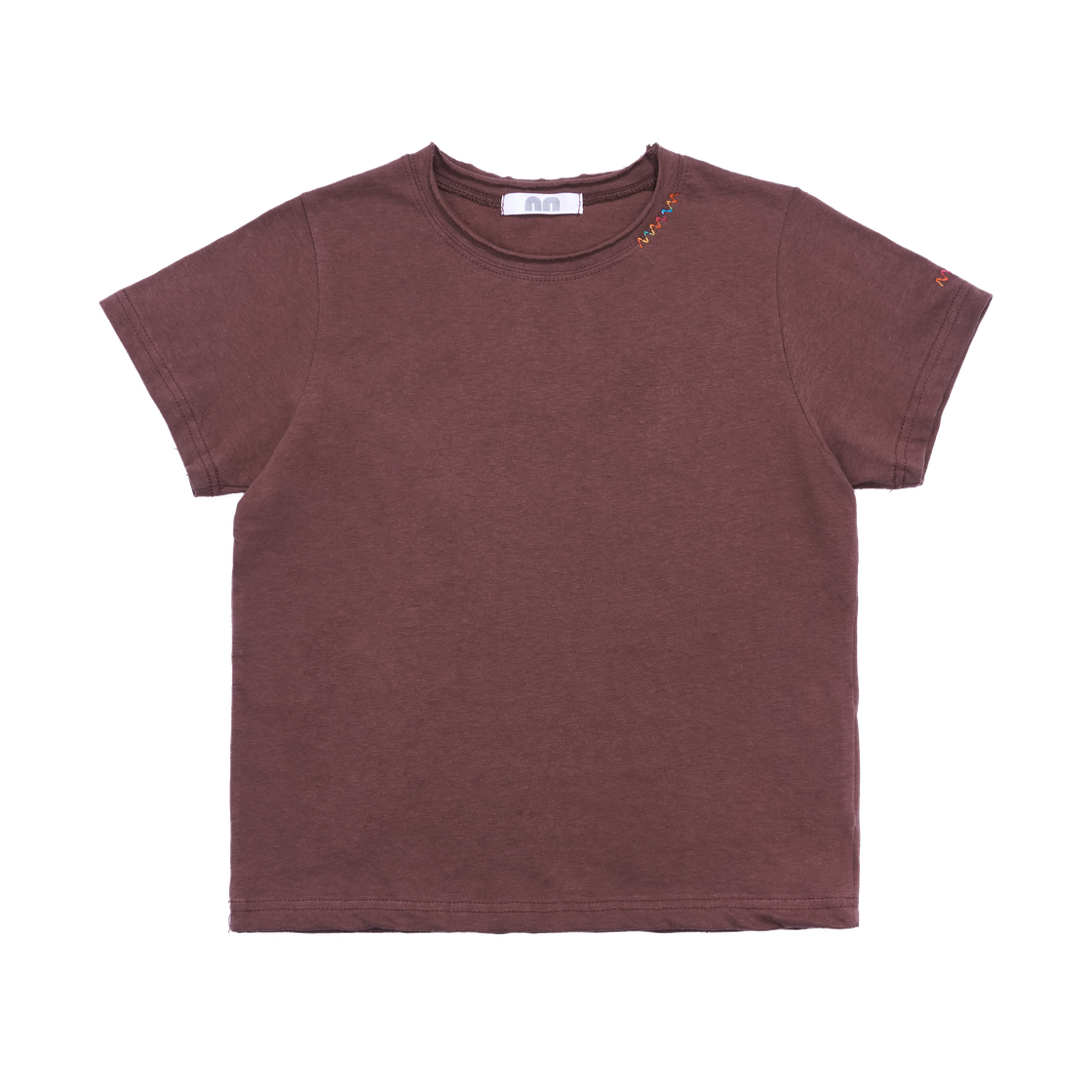 nn26ts06br Not New Rainbow Stitch T-Shirt Brown