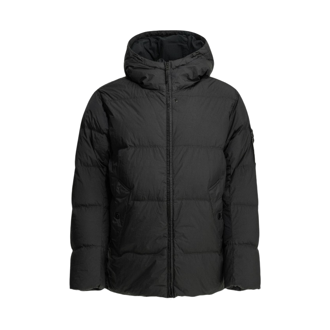 L2S154100037 S0A23 V002 [15% 쿠폰] Stone Island 4100037 Crinkle Reps NY Hooded Short Down Jacket Black - 26FW