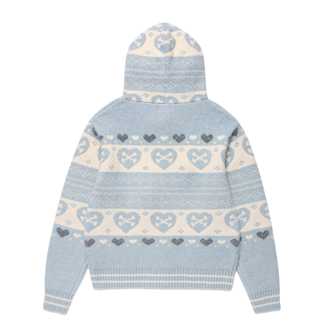 카비시 스컬 하트 노르딕 니트 가디건 블루(CAVISH Skull Heart Nordic Knit Cardigan Blue) - 2