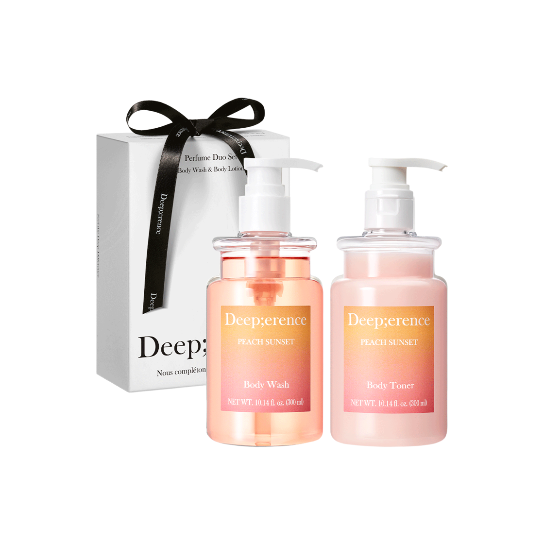 딥퍼랑스 퍼퓸 드 바디듀오세트 피치선셋 (바디워시+바디토너)(Deeperence Perfume de Body Duo Set Peach Sunset (Body Wash + Body Toner))