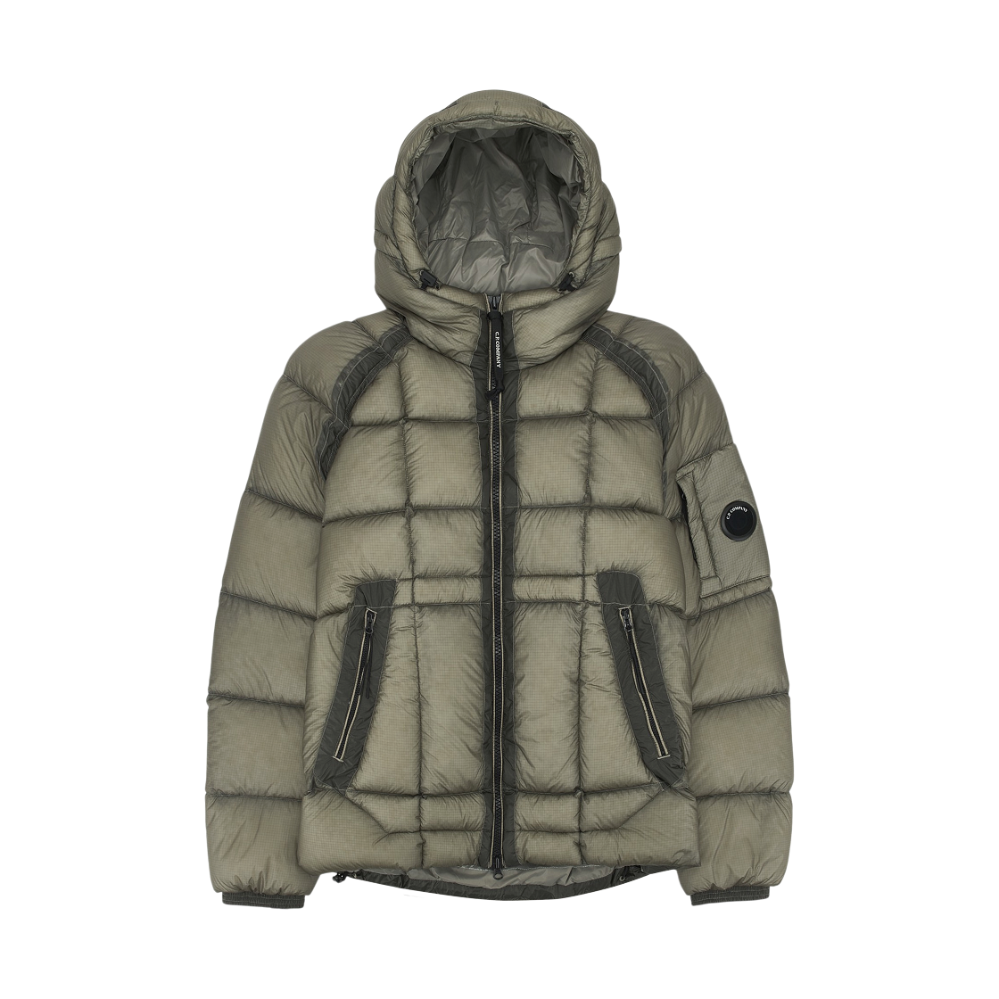 21CMOW702A110416A356 C.P. Company D.D. Shell Hooded Puffer Jacket Fungi Grey - 26FW