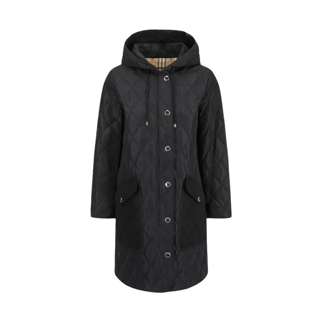 8096351 BLACK 24F [15% 쿠폰] (W) Diamond Quilted Thermoregulated Hooded Coat Black